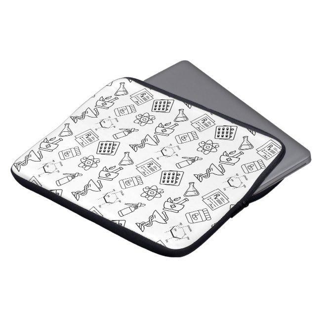 Capa Para Notebook Protetor de Laptop com Ícone de Farmácia em Padrão (Frente Topo)