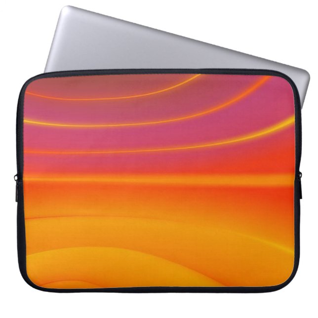 Capa Para Notebook Protetor de Laptop com Redemoinho Laranja Abstrato (Frente)