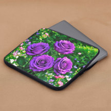 Protetor de Laptop com Rosas Roxas