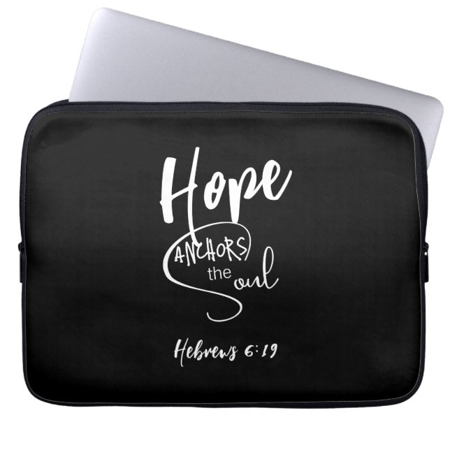Capa Para Notebook Protetor de Laptop com Versículo Bíblico Preto (Frente)
