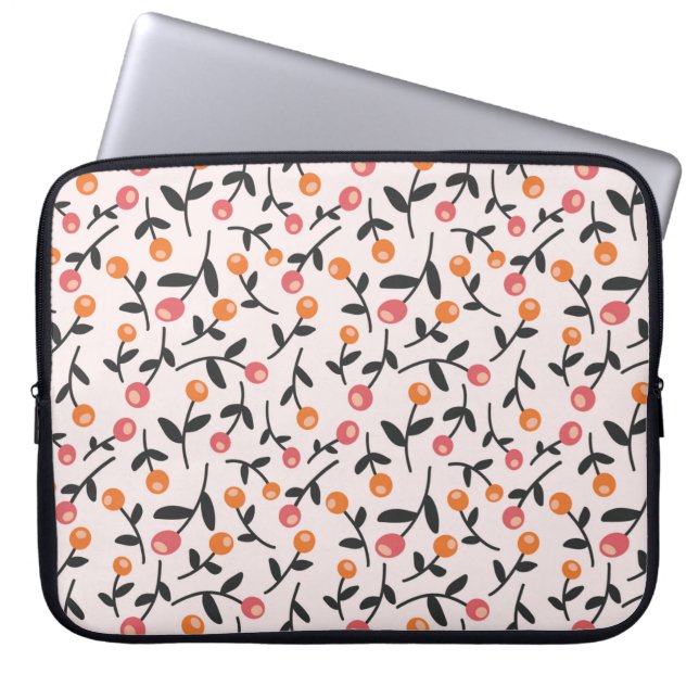 Capa Para Notebook Protetor de Laptop de Gema Floral de Pêssego (Frente)