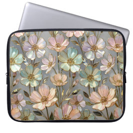 Capa Para Notebook Protetor de Laptop Floral Padrão de Flores Pastel