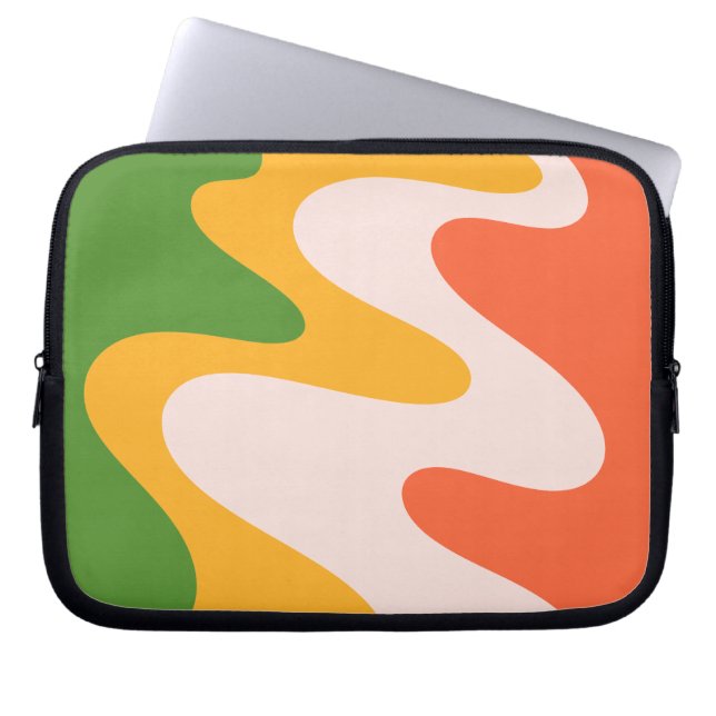 Capa Para Notebook Protetor de Laptop Formas Fluidas Onduladas Abstra (Frente)