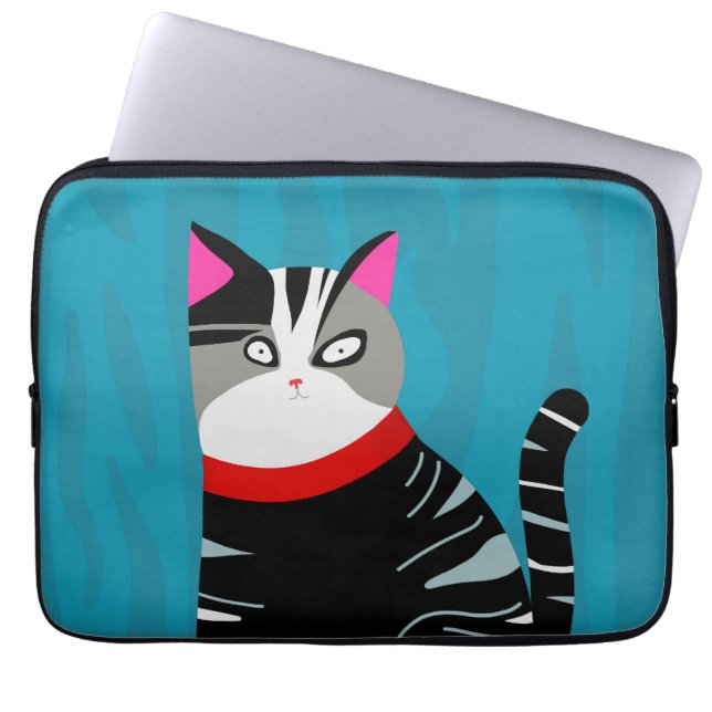 Capa Para Notebook Protetor de Laptop Gato Abstrato (Frente)