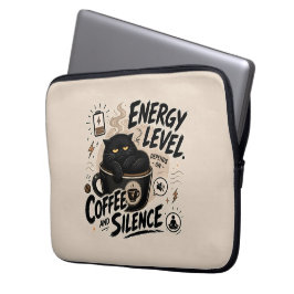 Capa Para Notebook Protetor de Laptop Gato Preto Engraçado Introverti