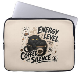 Capa Para Notebook Protetor de Laptop Gato Preto Engraçado Introverti