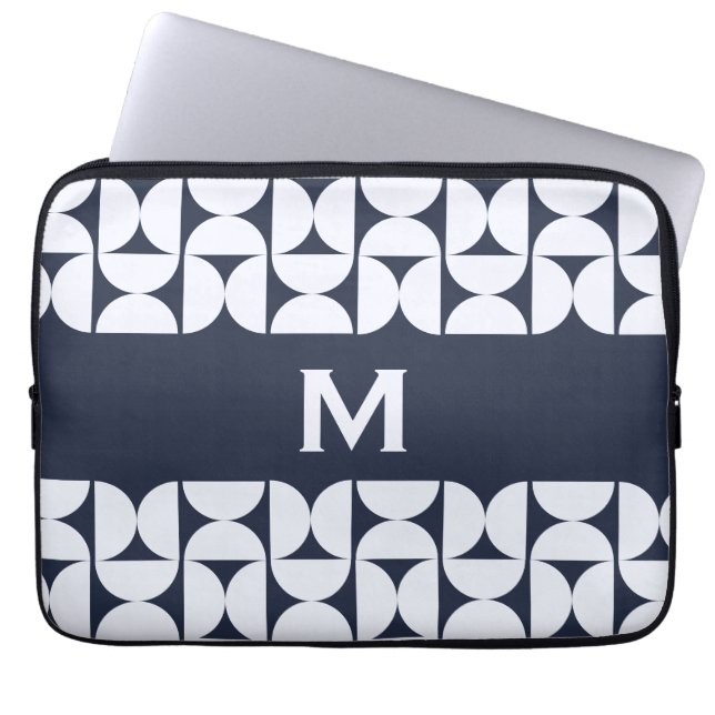 Capa Para Notebook Protetor de Laptop Geométrico Marinho Moderno 15 p (Frente)