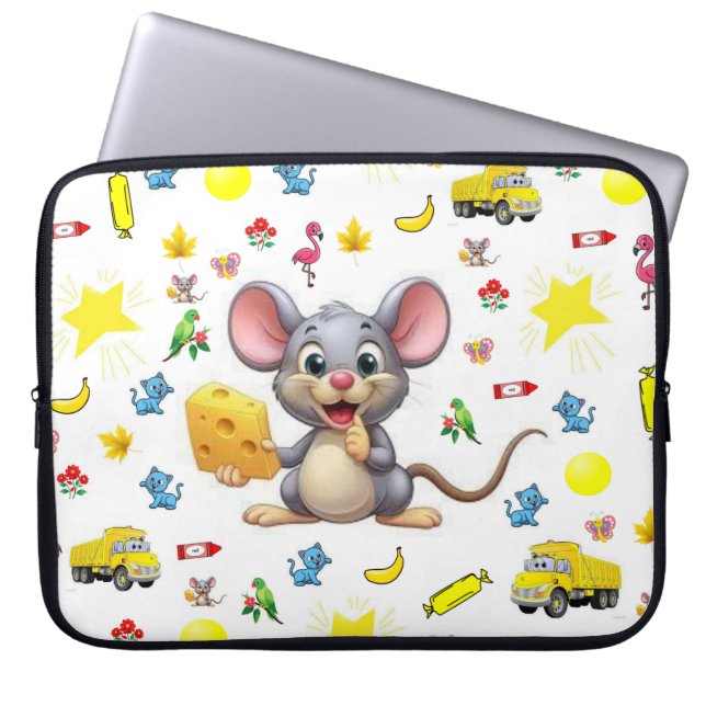 Capa Para Notebook Protetor de Laptop Mouse Amarelo Queijo Estrela Ca (Frente)