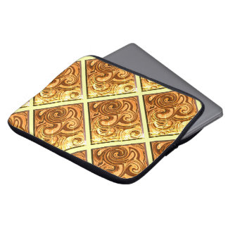 Capa Para Notebook Protetor de Laptop Redemoinhos Amarelo Marrom