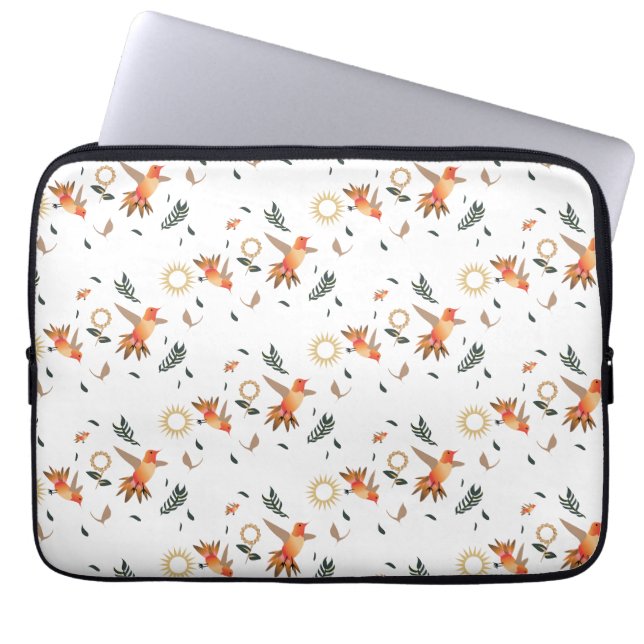 Capa Para Notebook Protetores de Laptop com Padrão Floral de Beija-fl (Frente)