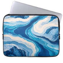 Protetores de Laptop de Geleira Azul Abstrata | Es