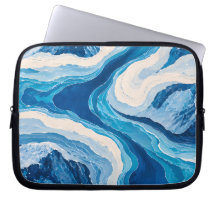 Protetores de Laptop de Geleira Azul Abstrata | Es