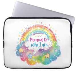 Capa Para Notebook Proud to Who I Am Rainbow Art Self Love Pride Gift