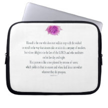 PSALM 1:1-3 com Flor Roxo