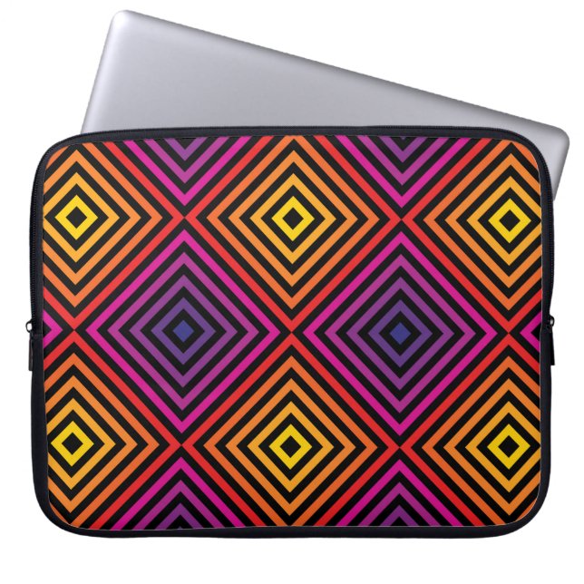 Capa Para Notebook Psicodélico Rainbow Chevron Patterno (Frente)