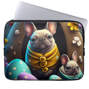 Capa Para Notebook Pug Adorável com Ovos de Páscoa Festivo e Corinto