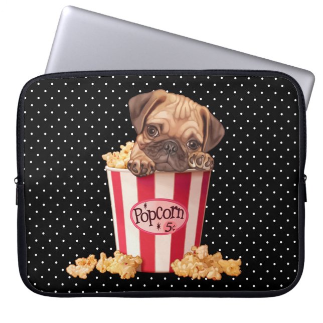 Capa Para Notebook Pug da pipoca (Frente)