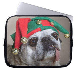 Capa Para Notebook Pug de vista engraçado com a língua que pendura