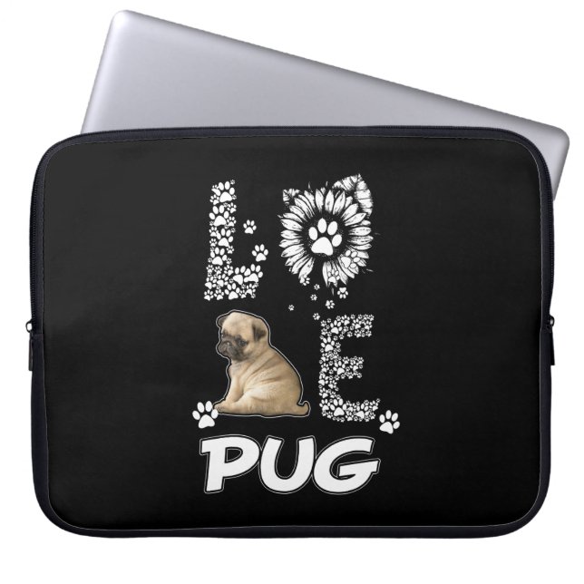 Capa Para Notebook Pug dog Flower Lover (Frente)