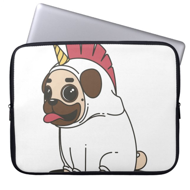 CAPA PARA NOTEBOOK PUG UNICORN (Frente)