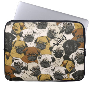 Capa Para Notebook Pugs Grumpy / Cães Cute Cute Engraçados Engraçados