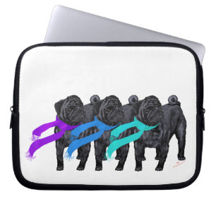 Capa Para Notebook Pugs Pretos com Cachecóis