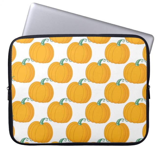 Capa Para Notebook Pumpkin Charm: Padrão Desenhado À Mão. (Frente)