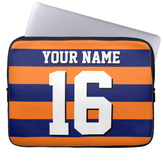 Capa Para Notebook Pumpkin Orange Marinho Blue Team Jersey Preppy Str