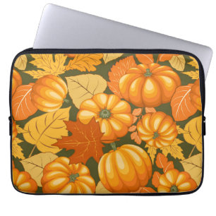 Capa Para Notebook Pumpkins Patterno do Halloween em Fall Season