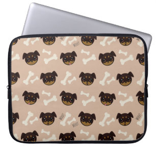 Capa Para Notebook Puppy e Ossos com Sorriso Bonito Rottweiler