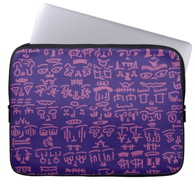 Capa Para Notebook Purple and Pink Doodle Laptop Sleeve – Abstract Ar (Frente)