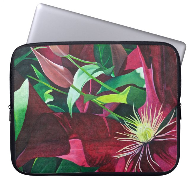 Capa Para Notebook Purple Clematis Floral (Frente)