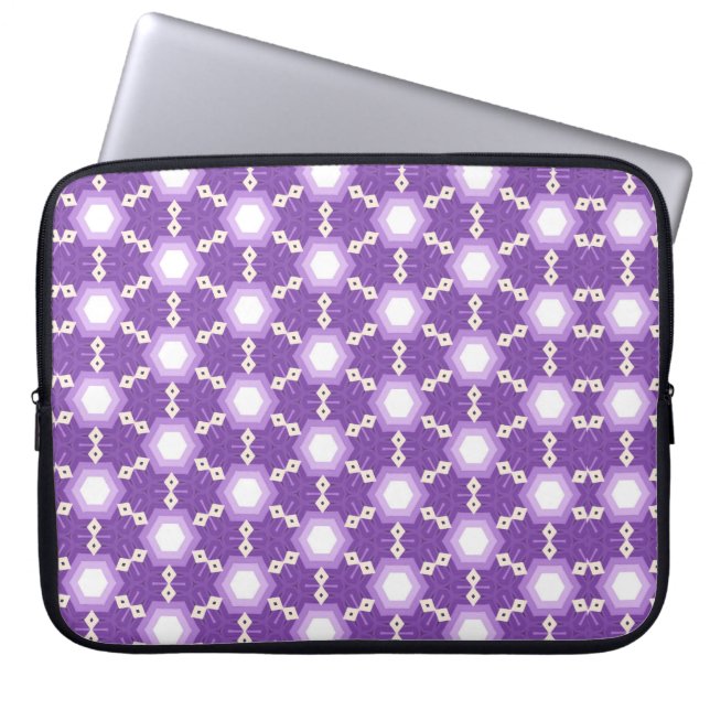 Capa Para Notebook Purple geometric design laptop bag (Frente)