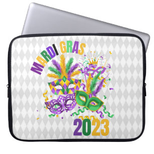 CAPA PARA NOTEBOOK PURPLE VERDE DOURADA MARDI GRAS 2023