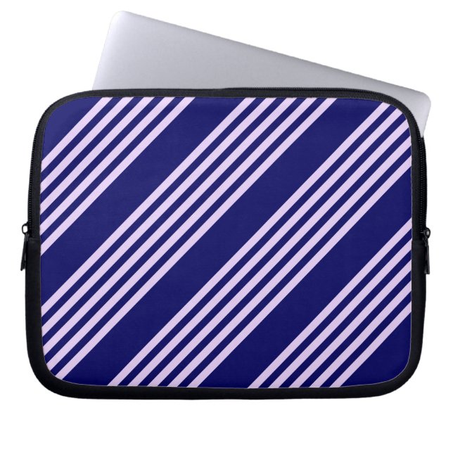 Capa Para Notebook Púrpura Lilac e marinho azul cinco faixas (Frente)