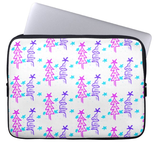 Capa Para Notebook Púrpura rosa, podridão roxa, estrelas da árvore de (Frente)