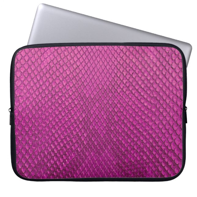 Capa Para Notebook Python Rosa: Textura Da Pele De Cobra. (Frente)