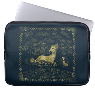 Capa Para Notebook Qilin Na Tapeçaria Do Ouro De Resto
