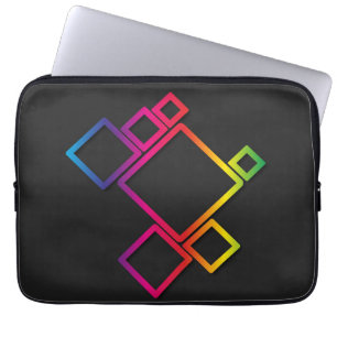 Capa Para Notebook Quadrados coloridos incríveis em preto nº 1