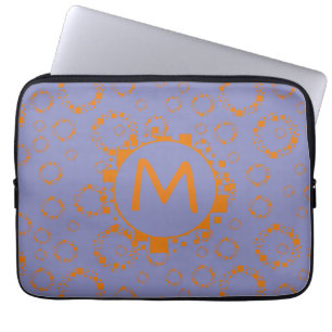 Capa Para Notebook Quadrados de Código Digital do Círculo Roxo Lara