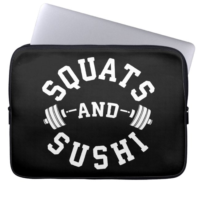 Capa Para Notebook Quadrados e Sushi - Dia dos Carboidratos e Pernas  (Frente)