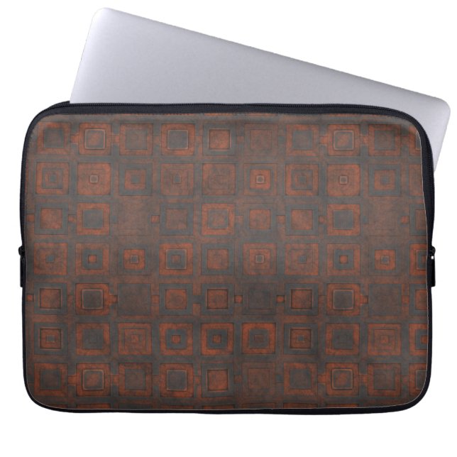 Capa Para Notebook Quadrados metálicos enferrujados (Frente)