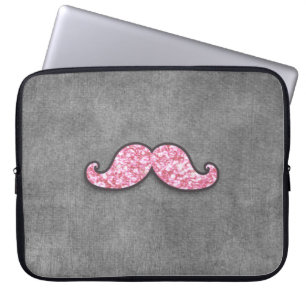 CAPA PARA NOTEBOOK QUADRO DO CINZA DO BIGODE DO BRILHO DO ROSA DO