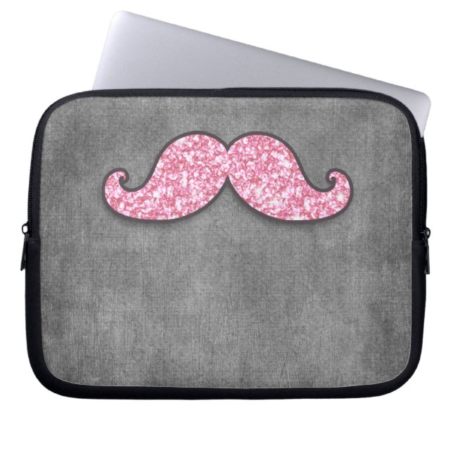 CAPA PARA NOTEBOOK QUADRO DO CINZA DO BIGODE DO BRILHO DO ROSA DO (Frente)