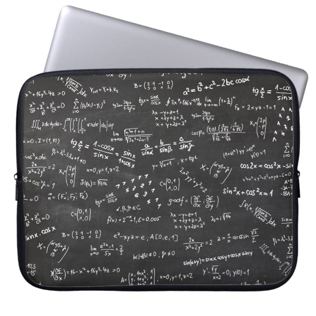 Capa Para Notebook Quadro Negro Com Fórmulas E Números De Matemática (Frente)