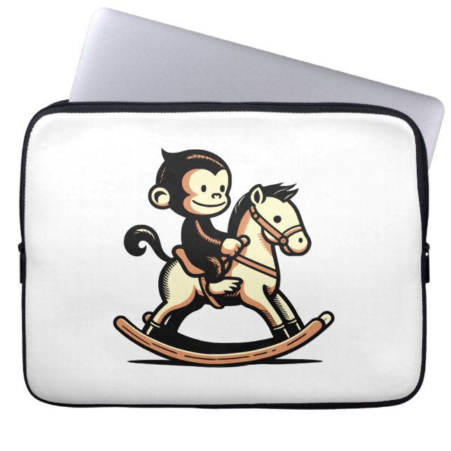 Capa Para Notebook Qualquer Macaco Colorido No Cavalo Rocco (Frente)