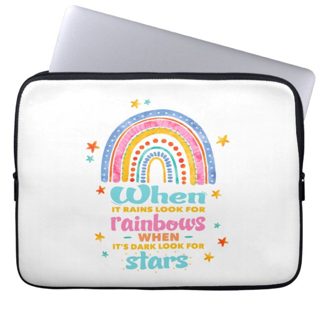 Capa Para Notebook Quando Chover Procure Os Arcos-Chuva (Frente)