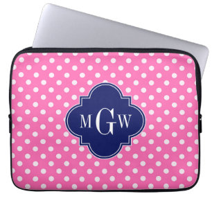 Capa Para Notebook Quatrefoil Quatrefoil De Marinho Quente Rosa Quent