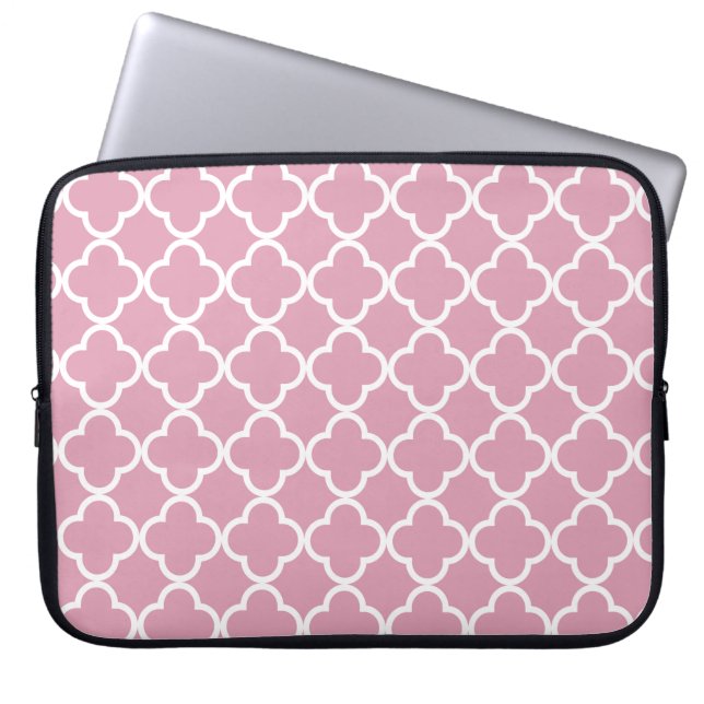 Capa Para Notebook Quatrefol branco rosa (Frente)