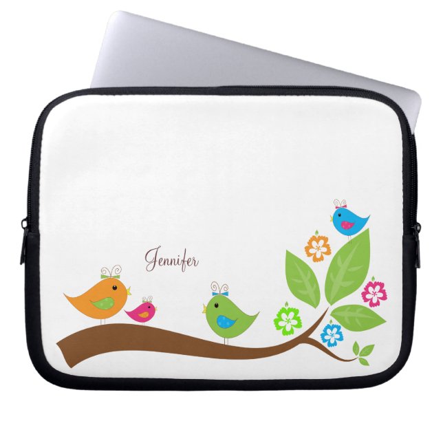 Capa Para Notebook Quatro Pequenas Aves (Frente)